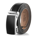 Genuine Leather Ratchet Belt with Automatic Buckle
