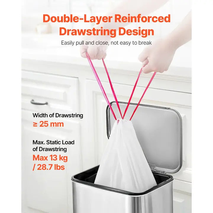 Drawstring garbage bags 13 gal/pack of 110