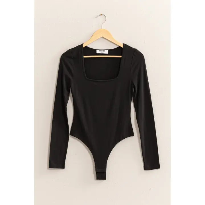 Square Neck Long Sleeve Bodysuit