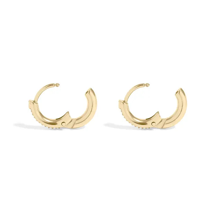 18K Gold Pvd Stainless Steel Cz Mini Huggie Earrings