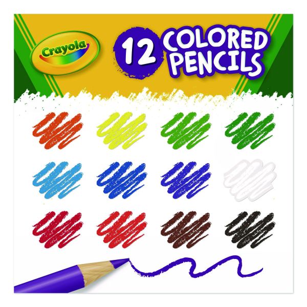 Crayola Colored Pencils, Assorted Colors, Set Of 12 Color Pencils