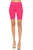 Solid high waist biker shorts