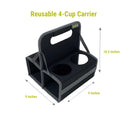 Reusable Drink Carriers, 4 & 6-Cup, Collapsible