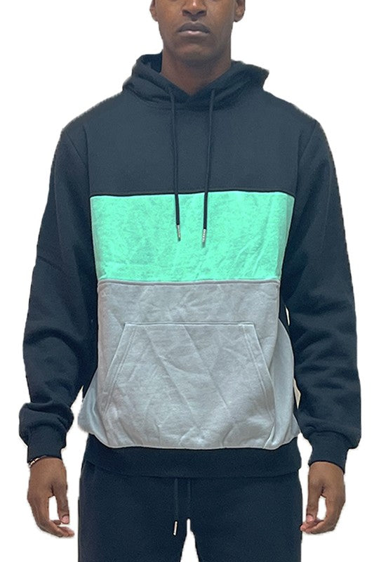 COLOR BLOCK PULLOVER HOODIE