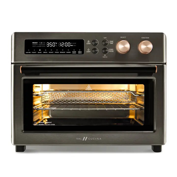 VAL CUCINA 10-in-1 Air Fryer Toaster Oven - Brushed Stainle