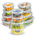 Joyful 12 Glass Storage Containers with Leakproof Lids