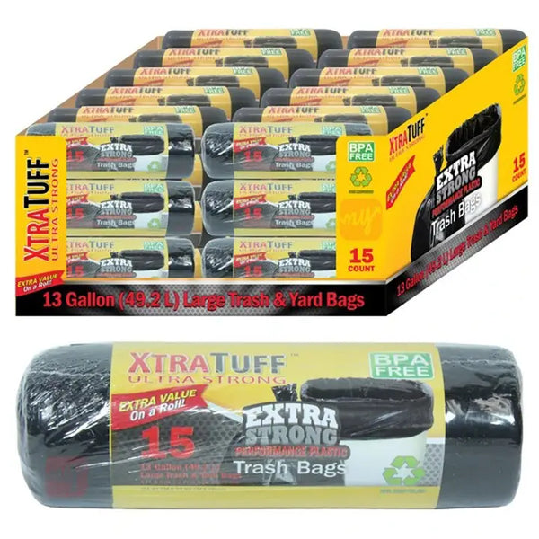 13 Gallon Trash Bag Roll 15 Ct