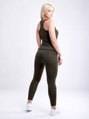 High-Waisted Workout Leggings with Mesh Panels