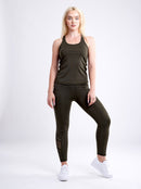 High-Waisted Workout Leggings with Mesh Panels