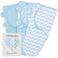 Easy Swaddle Blanket, 3 Pack - 100% Cotton By Comfy Cubs
