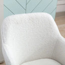 Modern White Teddy Fabric Adjustable Office Chair