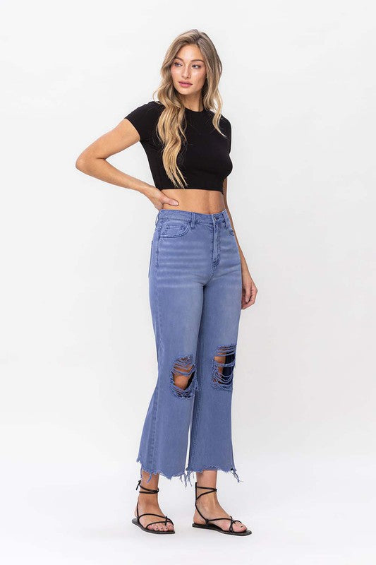 90"s Vintage Crop Flare Jeans