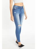 High Rise Distressed Ankle Skinny Jeans