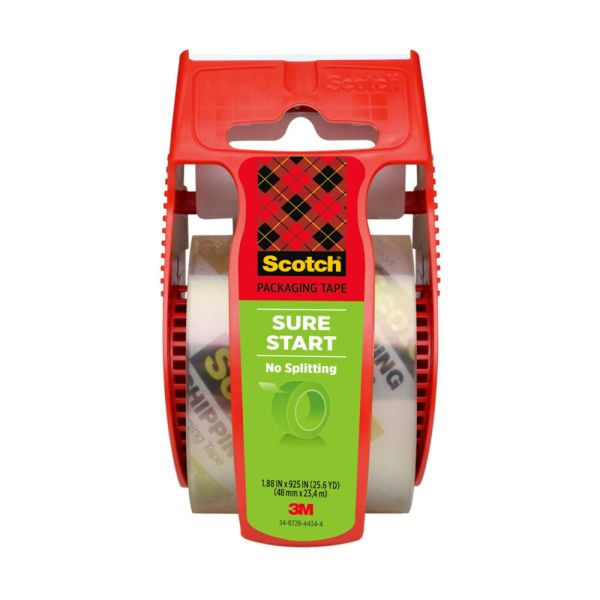 Scotch Sure Start Shipping Tape, Clear