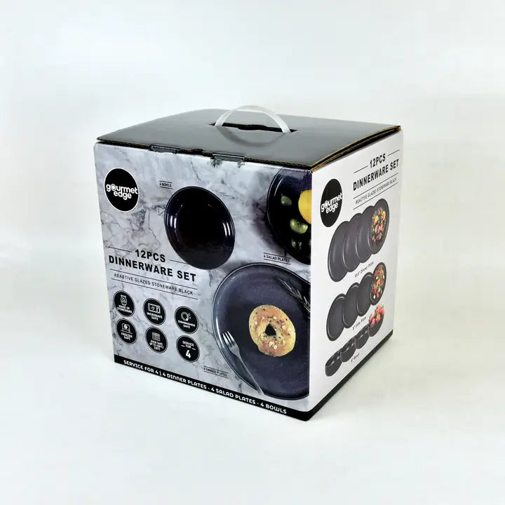 Black Pearl - 12 Pcs Dinnerware Set