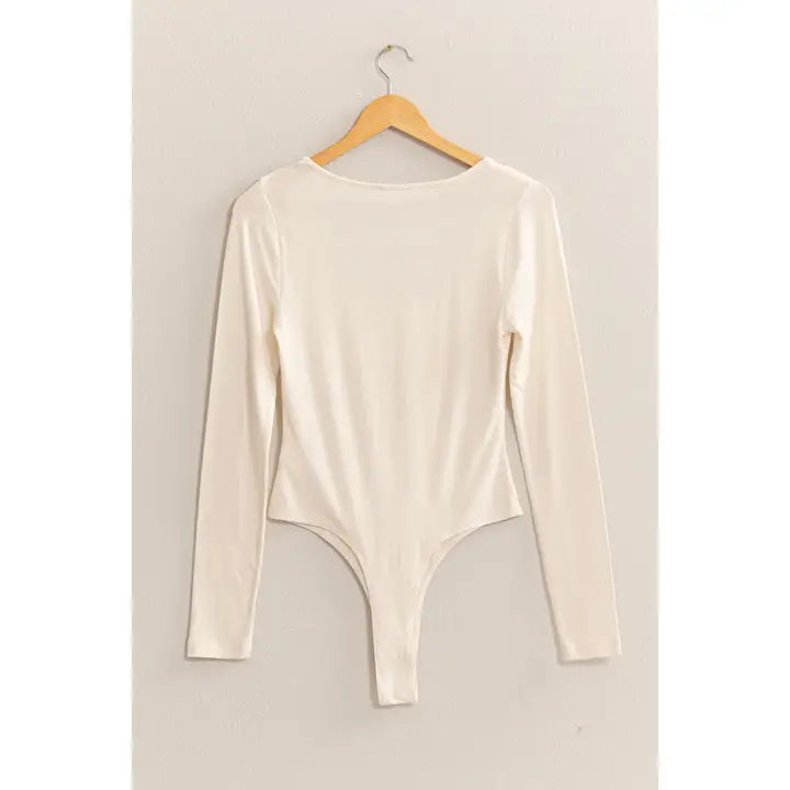 Square Neck Long Sleeve Bodysuit