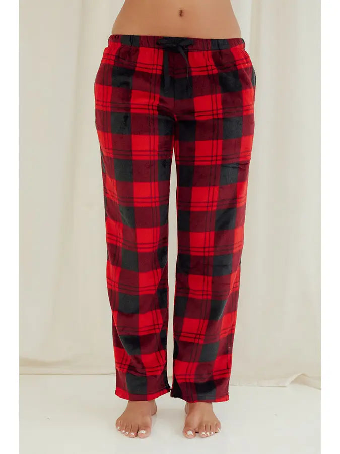 Youmita Lady Plaid Fleece Pajamas