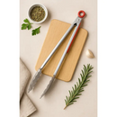 Tongs with Rubber Grip, Red 12"