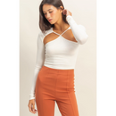 Cutout Long Sleeve Crop Top