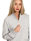 Fleece Half Zip Sweatshirt - Zenana - OutletSavings