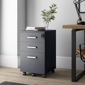 File Cabinet 3 Drawer Rolling Filing Cabinet with Lock