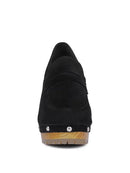 Osage Black Clogs Loafers in Fine Suede - OutletSavings