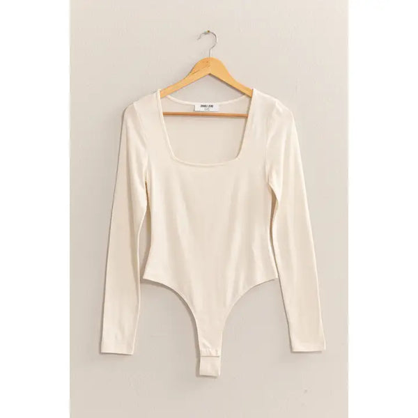 Square Neck Long Sleeve Bodysuit