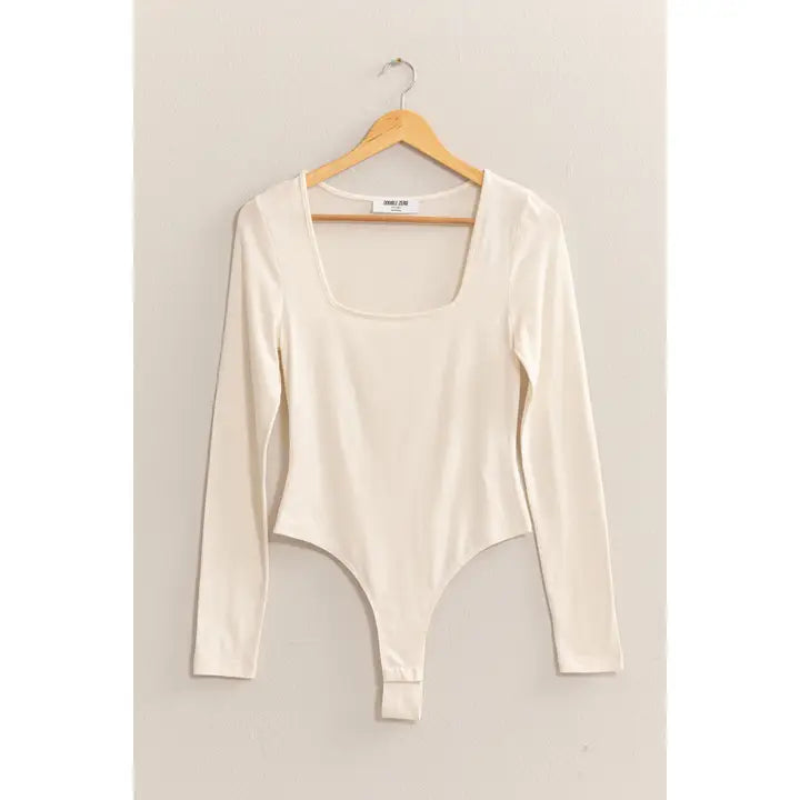Square Neck Long Sleeve Bodysuit