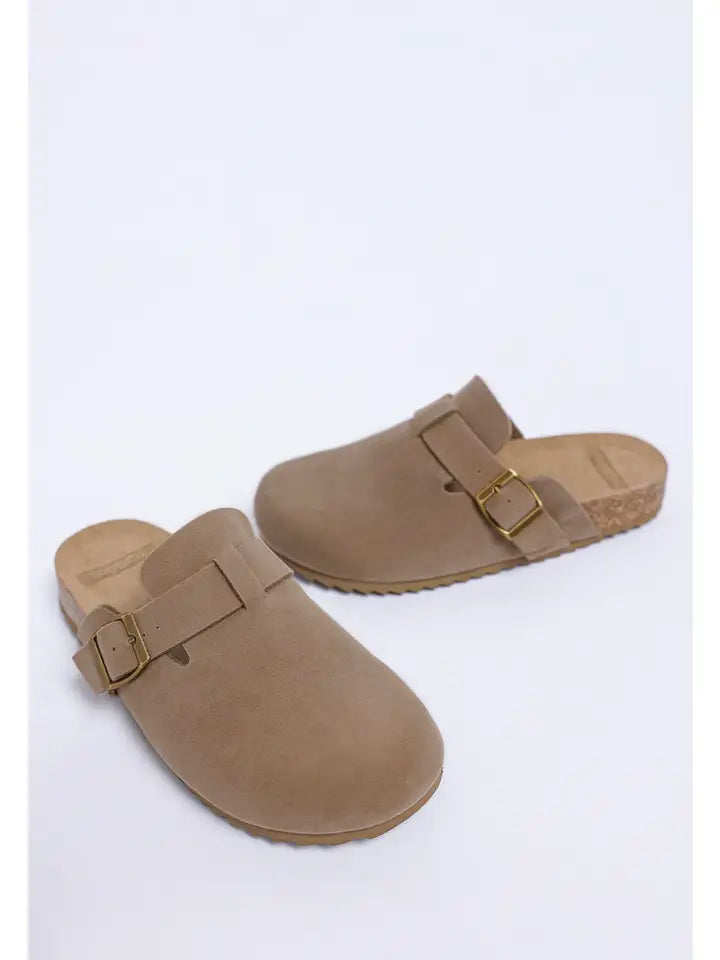 Ratiha Buckle Accent Slip-On Footbed Mules
