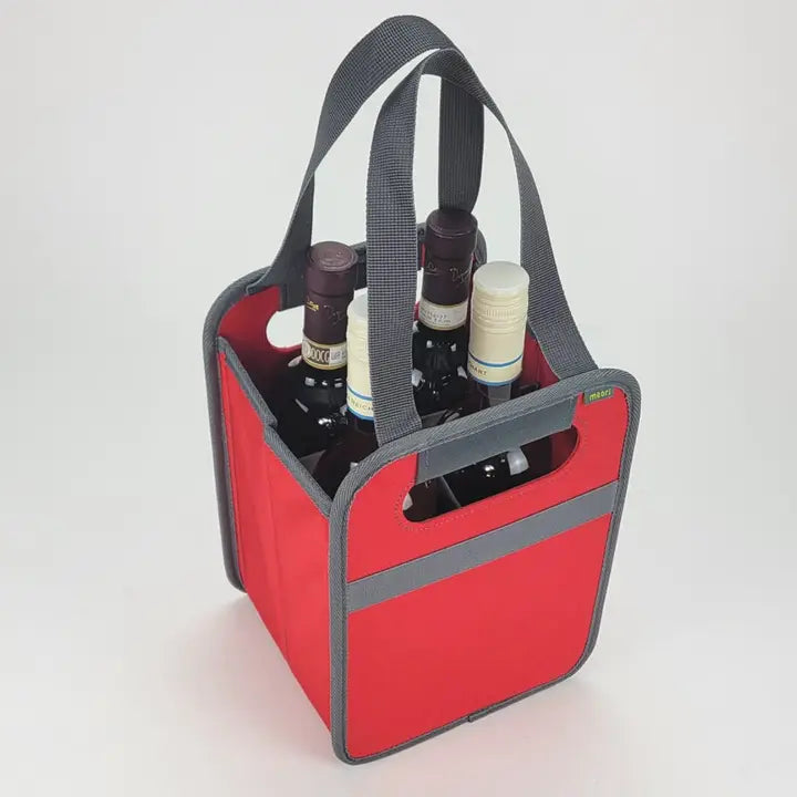 4-Bottle Wine Tote Collapsible Reusable