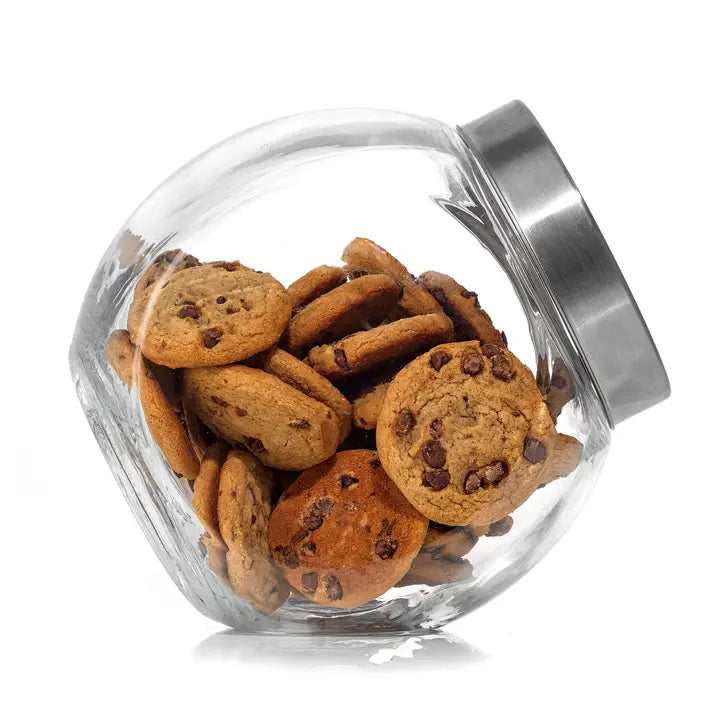 All-Sides Cookie Jar with Airtight Metal Lid, Set of 2