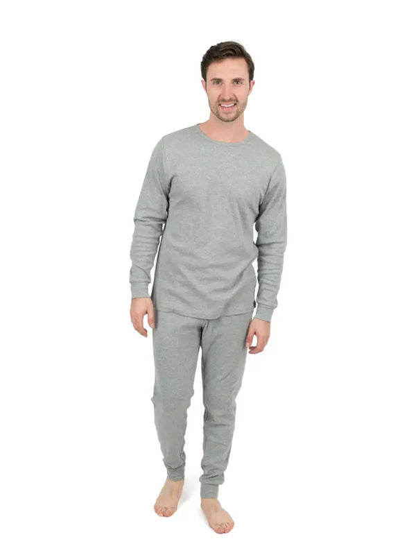Mens Two Piece Cotton Pajamas Solid
