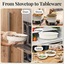 Gotham Steel 18pc Set Detachable Handle in Cream