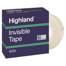 3M Highland 6200 Invisible Tape, 3/4" x 1,296", Clear