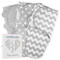 Easy Swaddle Blanket, 3 Pack - 100% Cotton By Comfy Cubs