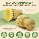 Eco Kitchen Cleaning Supplies - 1 Pack Bamboo Dish Brush