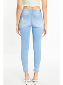 Mid Rise Distressed Ankle Skinny Jeans