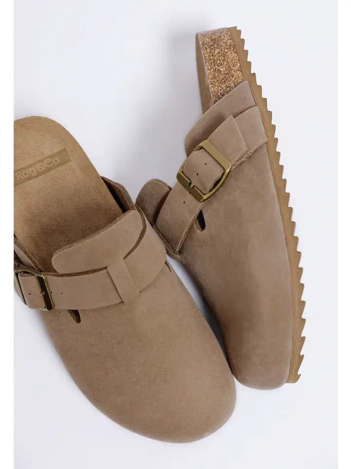 Ratiha Buckle Accent Slip-On Footbed Mules