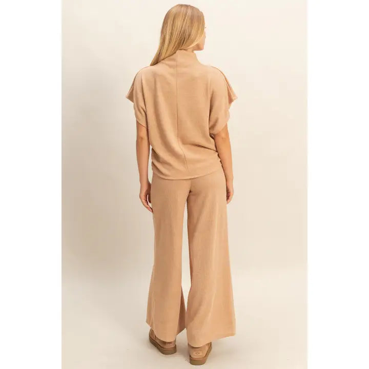 Mock Neck Top and Pants Set
