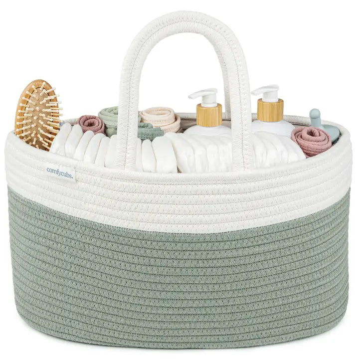 Rope Diaper Caddy Organizer 8.5" X 15" X 8" By Comfy Cubs