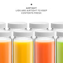 JoyJolt Reusable Glass Juice Bottles with Lids - Set of 8