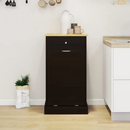 Black Tilt-Out Trash Cabinet with Drawer and Storage