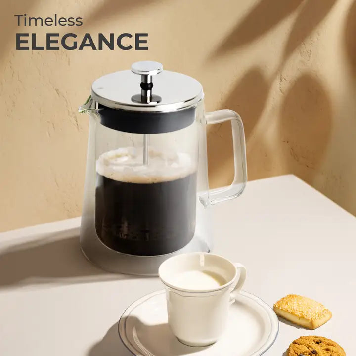 Kaffe French Press Coffee Maker. Double-Wall Glass (0.8L)
