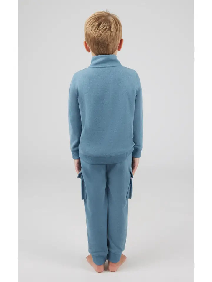 Toddler Boys Melange Fleece Half Zip and Jogger