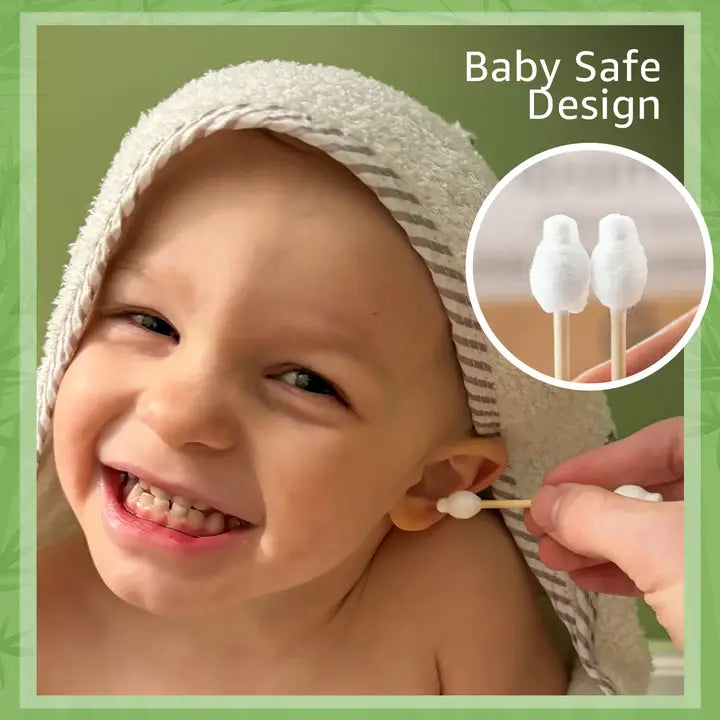 Ibambo Bamboo Child Safety Cotton Swabs - 200 Pack