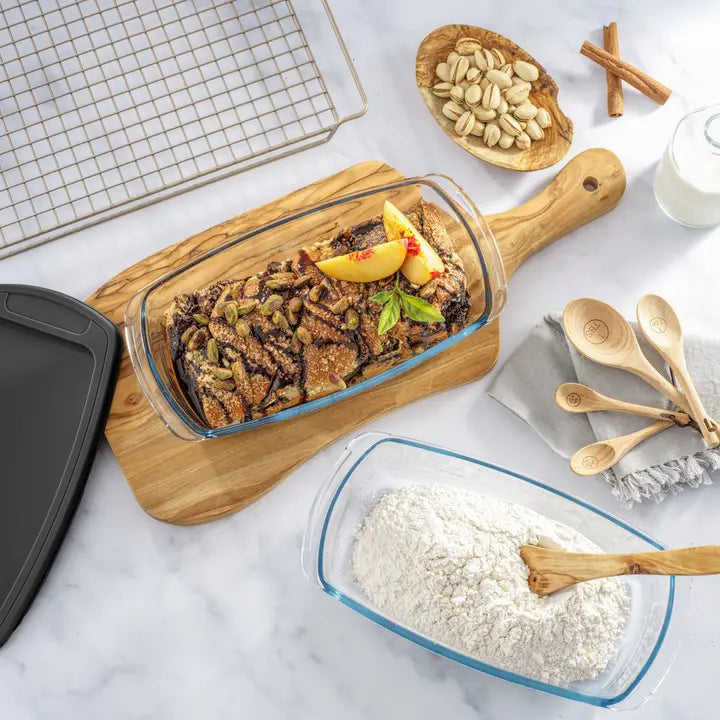 JoyJolt Glass Loaf Pans with Lids - Set of 3