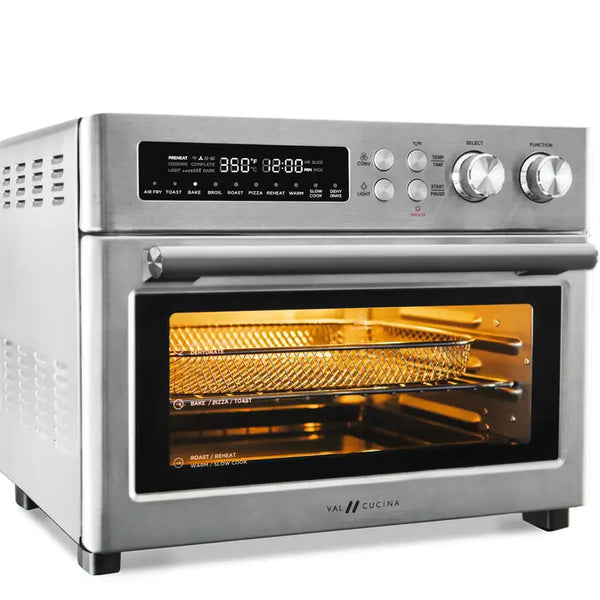 VAL CUCINA 10-in-1 Air Fryer Toaster Oven - Brushed Stainle