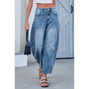 Washed Balloon Leg Denim Jeans with Belt