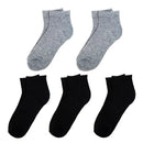 5 Pairs Men's Quarter Cut Black & Gray Socks Pack