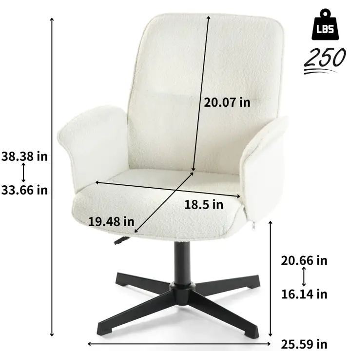 Modern Functional Swivel Office Chair and Accent Chair-White